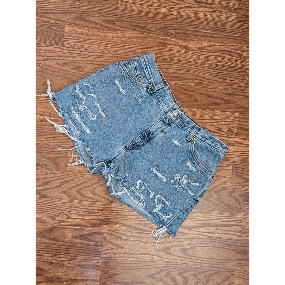 Levis 517‎ Vintage Distressed Denim Cut Off Shorts Womens 12 MIS M Medium Wash